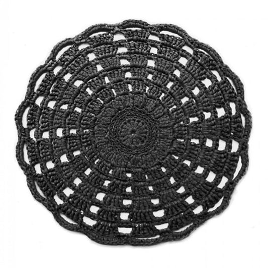 Hoooked RibbonXL Charcoal Anthracite Cotton Mandala Rug Crochet Kit