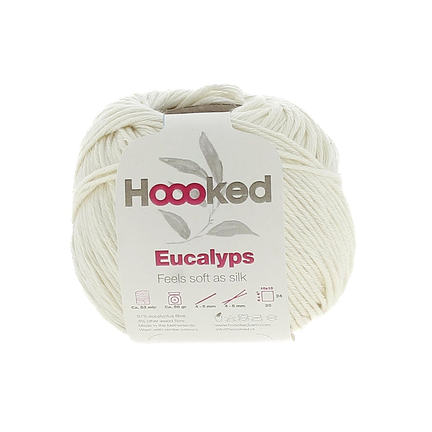 [Hoooked] EC0150G Eucalyps Bianco White Eucalyptus Yarn - 82.5M, 50g