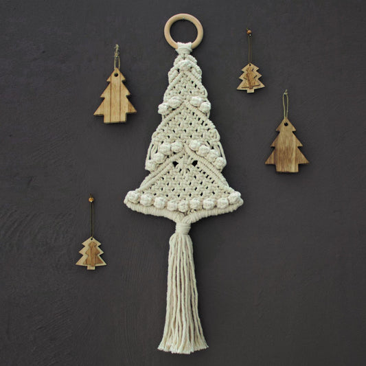 PAK184100 Spesso Almond Cotton Christmas Tree Macrame Kit