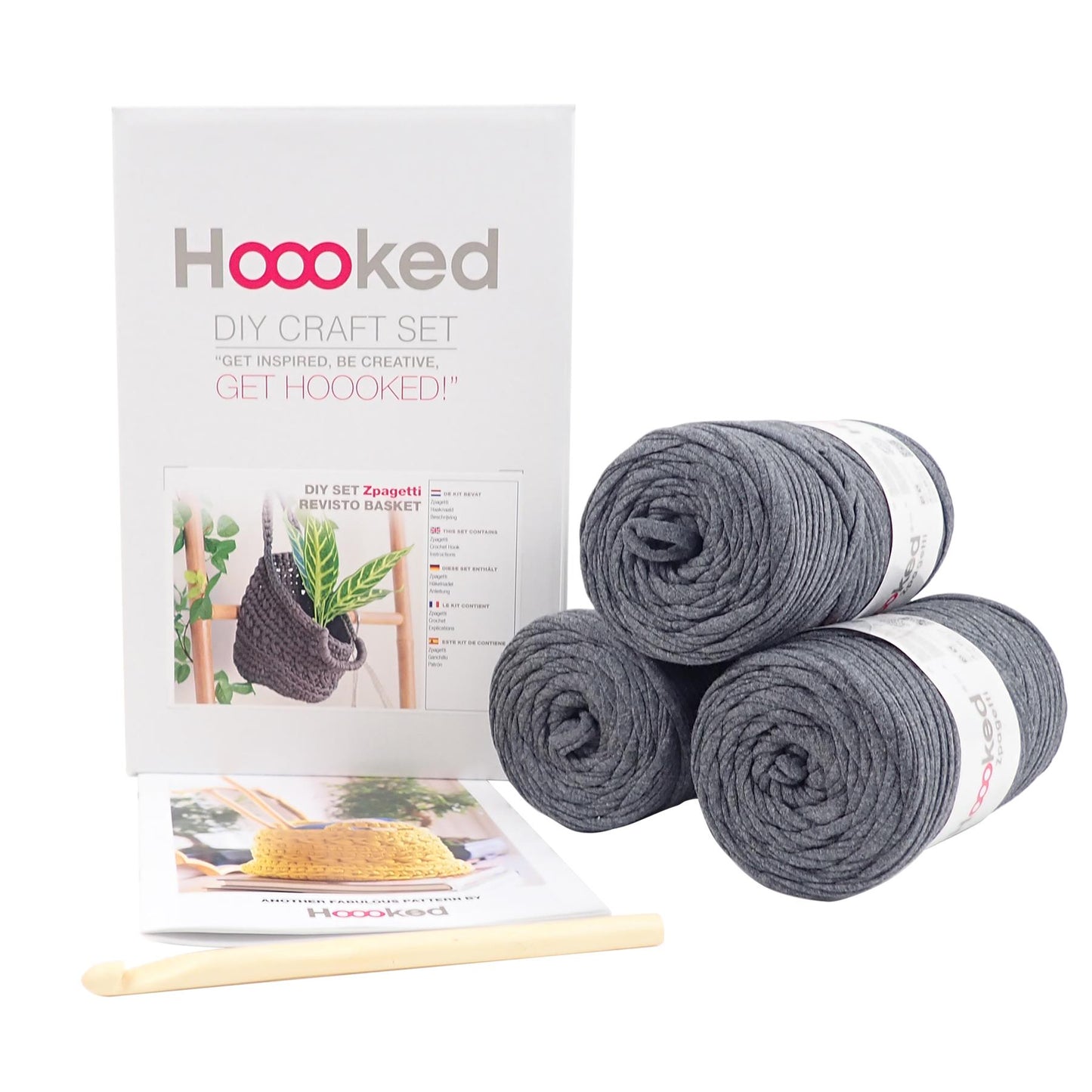 Hoooked Zpagetti Anthracite Cotton Basket Kit Revisto