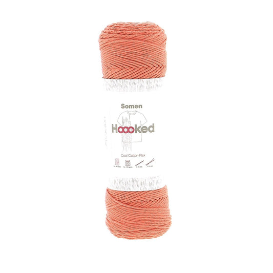 Hoooked Somen Corallo Coral Cotton/Linen Blend Yarn - 165M 100g