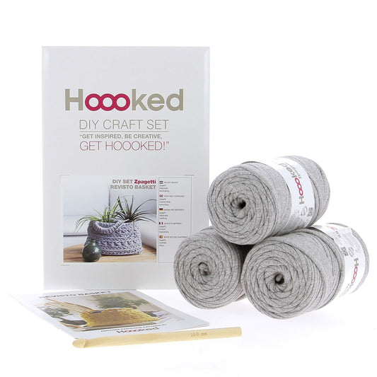 Hoooked Zpagetti Grey Cotton Basket Kit Revisto
