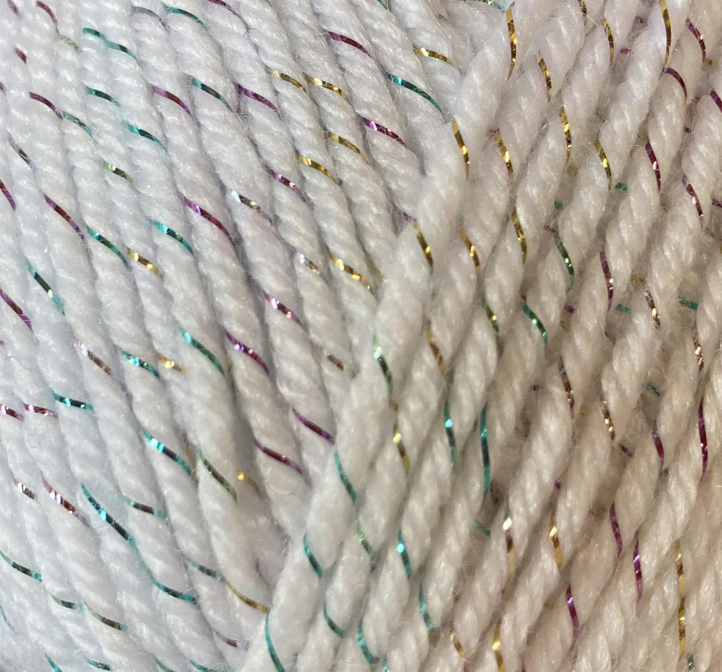 3306105 Baby Sparkle White (6105) 98% Acrylic, 2% Lurex Yarn - 100g Double Knit