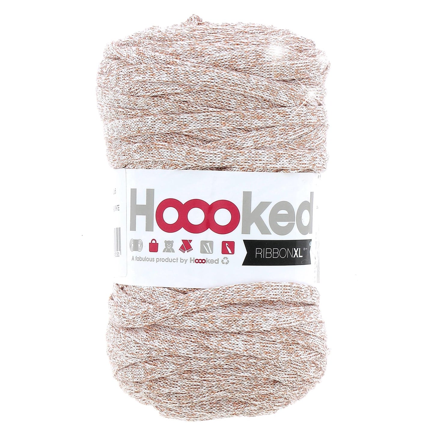 [Hoooked] RibbonXL Lurex Crystal White Cotton Yarn - 28M, 80g