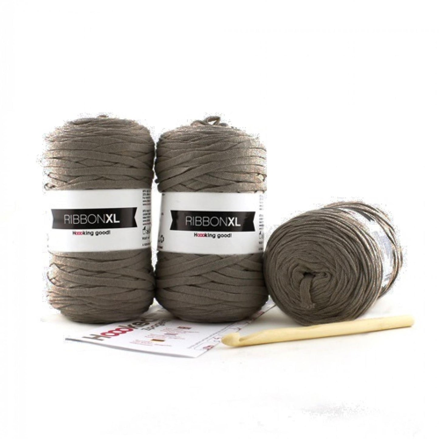 Hoooked RibbonXL Charcoal Anthracite Cotton Mandala Rug Crochet Kit