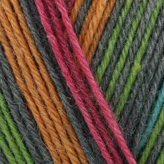 FZB19 Funny Feetz with Bamboo Multi-Coloured 50% Superwash Wool, 25% Polyamide, 25% Bamboo Yarn - 100g Novelty