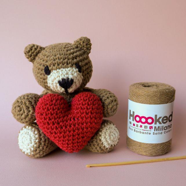 [Hoooked] Eco Barbante Milano Teak Cotton Teddy Bear Valentino Crochet Amigurumi Kit