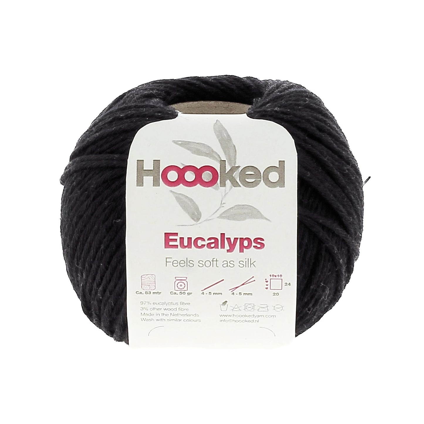 [Hoooked] EC1150G Eucalyps Neroni Black Eucalyptus Yarn - 82.5M, 50g