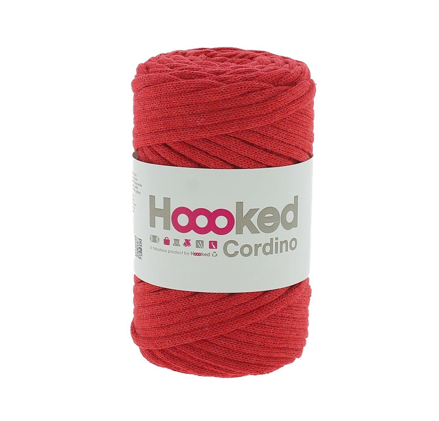 [Hoooked] Cordino Lipstick Red Cotton Macrame Cord - 54M, 150g