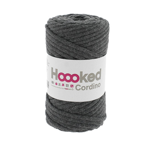 [Hoooked] Cordino Charcoal Anthracite Cotton Macrame Cord - 54M, 150g