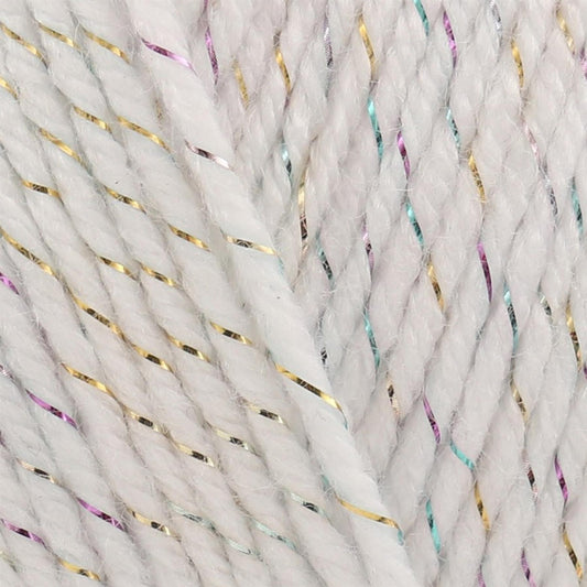 3306105 Baby Sparkle White (6105) 98% Acrylic, 2% Lurex Yarn - 100g Double Knit