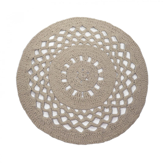 Hoooked RibbonXL Earth Taupe Cotton Round Rug Crochet Kit