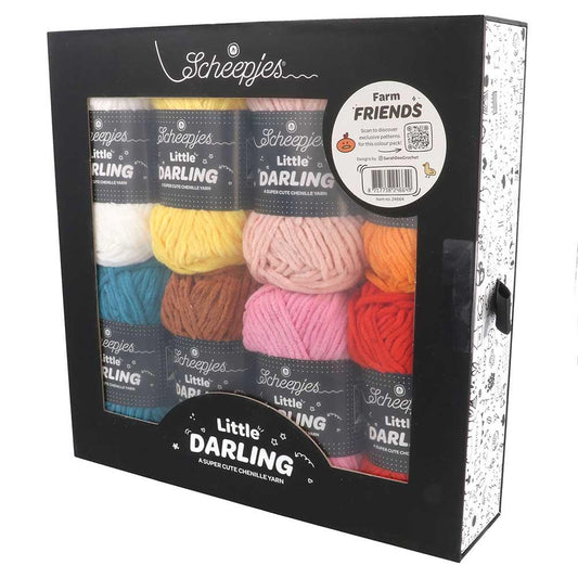 [Scheepjes] 24664 Little Darling Colour Pack Farm Friends Yarn - 25g Pack of 8
