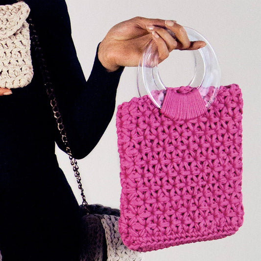 Hoooked RibbonXL Bubblegum Cotton Marbella Bag Crochet Kit