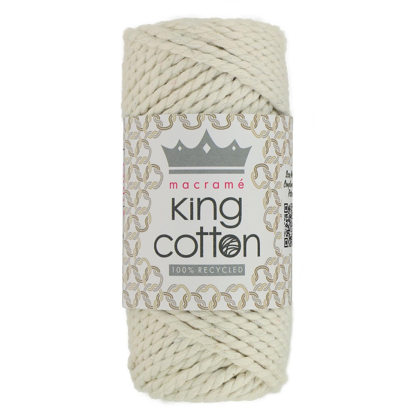 2295142 Macrame King Cotton Creamy Cream Yarn - 40M, 200g Novelty