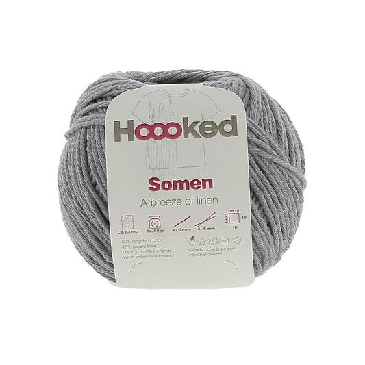 [Hoooked] SO1850G Somen Pietra Grey Cotton/Linen Blend Yarn - 82.5M, 50g