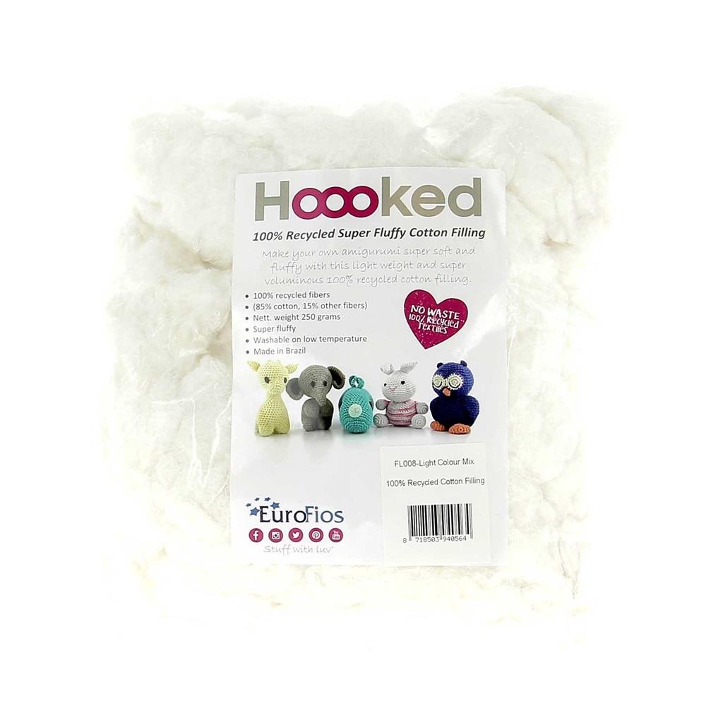 Hoooked Pearl White Wadding 85% Cotton, 15% Other Fibres 100% Recycled Fluffy Cotton Filling 250g
