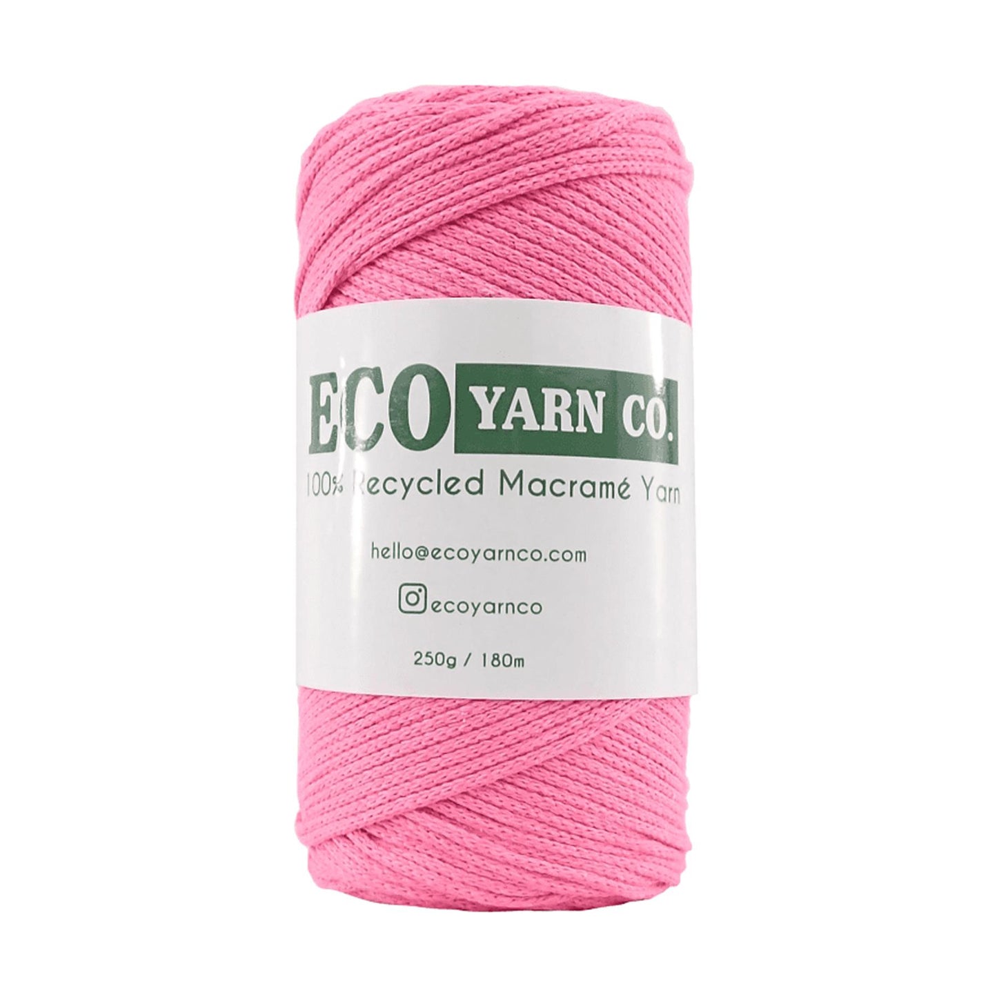 [Eco Yarn Co] Dark Pink Cotton/Polyester Macrame Yarn - 180M, 250g