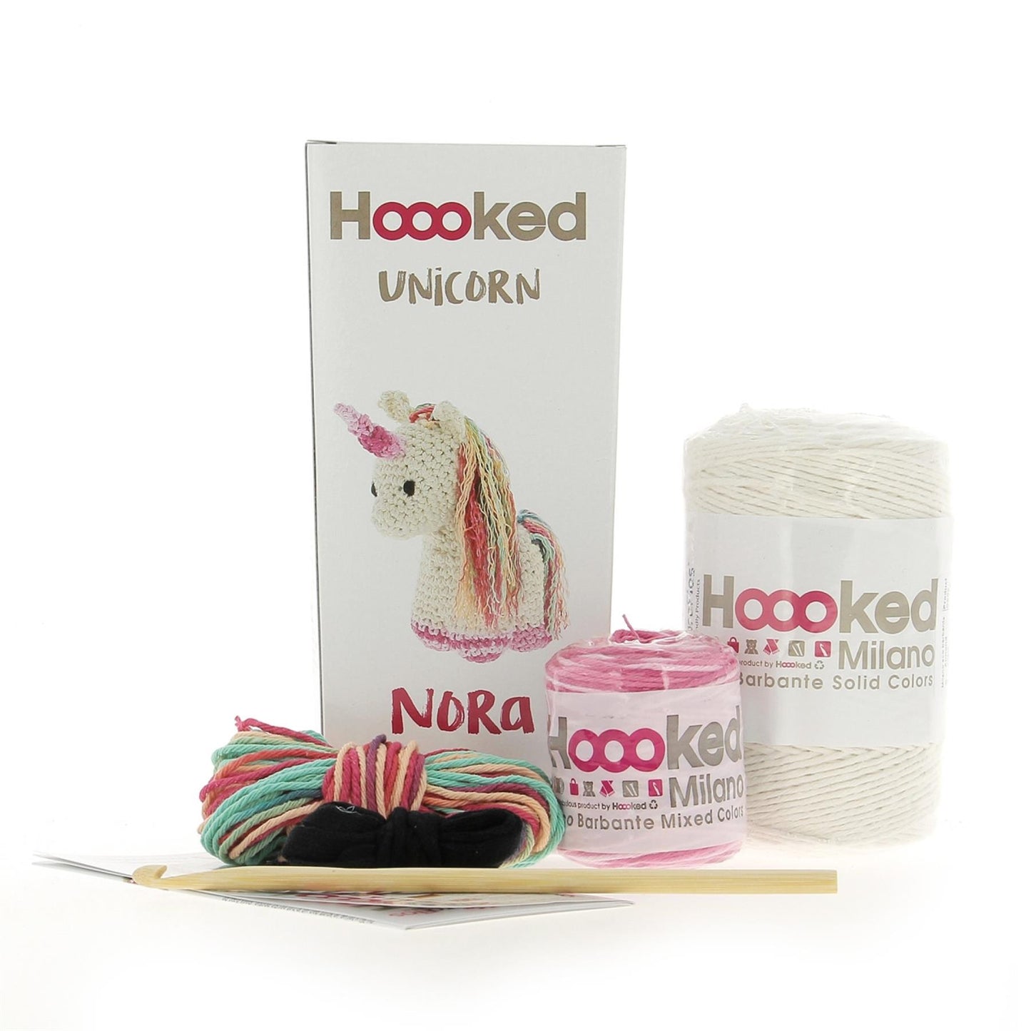 [Hoooked] PAK119 Eco Barbante Milano Almond Cream Cotton Unicorn Nora Crochet Amigurumi Kit