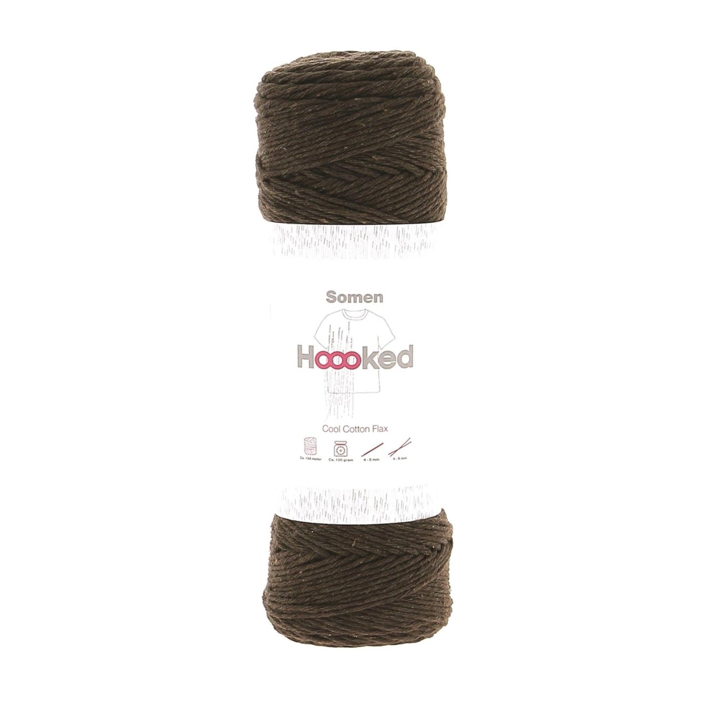 Hoooked Somen Espresso Brown Cotton/Linen Blend Yarn - 165M 100g