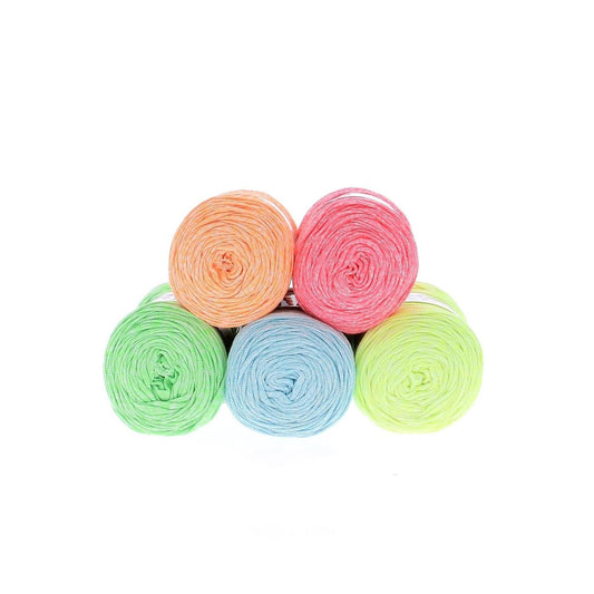 Hoooked RibbonXL Neon Neon Rainbow Splash Cotton Yarn - 120M 250g (Pack of 5)
