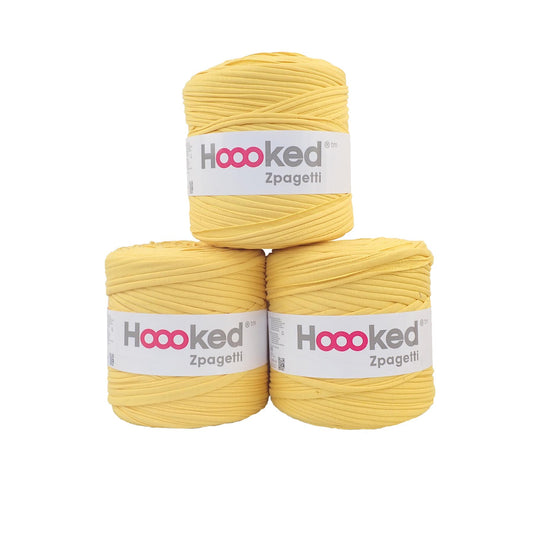Hoooked Zpagetti Bright Yellow Cotton T-Shirt Yarn - 120M 700g (Pack of 3)