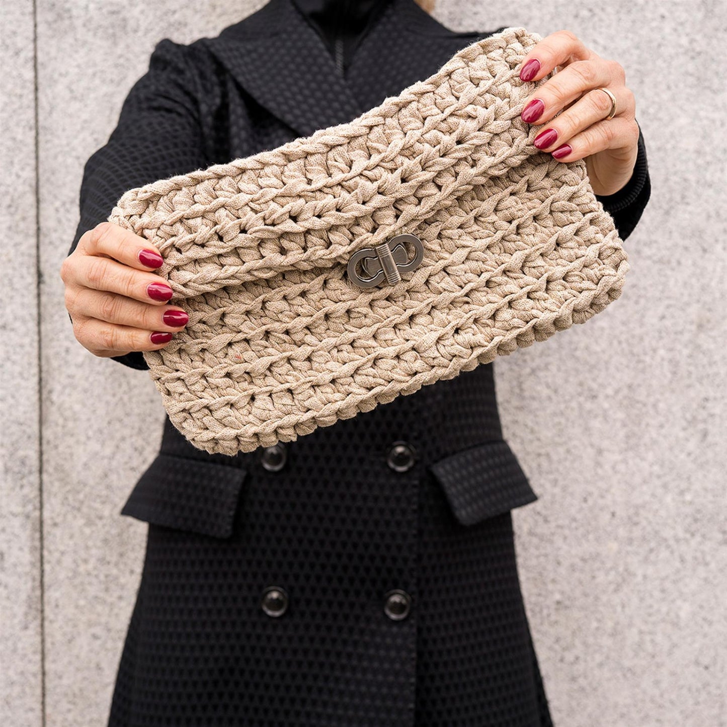 Hoooked RibbonXL Gold Dust Cotton Charly Clutch Crochet Kit