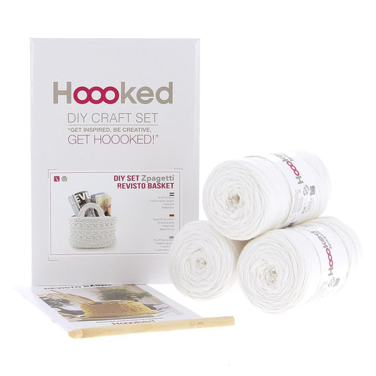 Hoooked Zpagetti off-White Cotton Basket Kit Revisto
