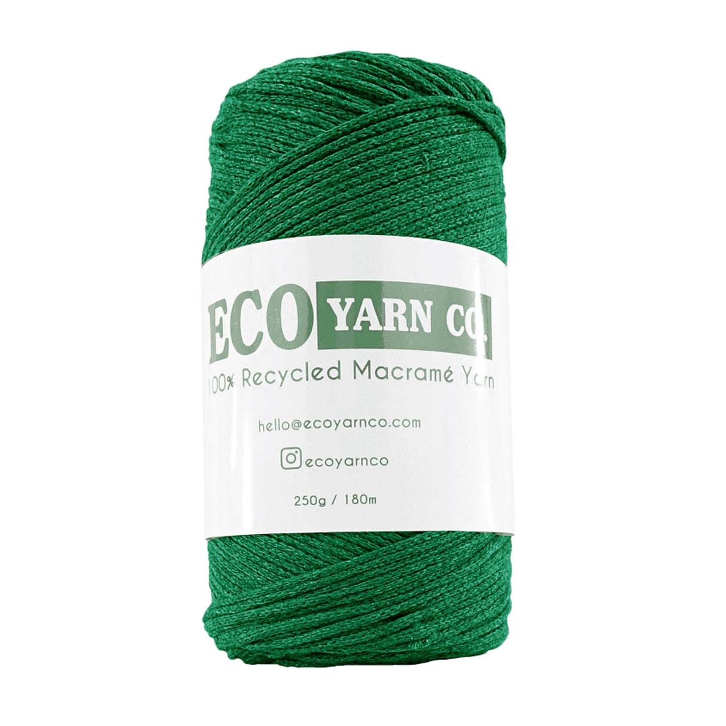 [Eco Yarn Co] Dark Green Cotton/Polyester Macrame Yarn - 180M, 250g
