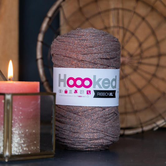 Hoooked RXL Lurex 9 RibbonXL Lurex Wood Copper Cotton Yarn - 120M 250g