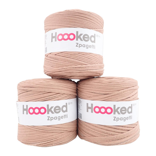 Hoooked Zpagetti Light Brown Cotton T-Shirt Yarn - 120M 700g (Pack of 3)