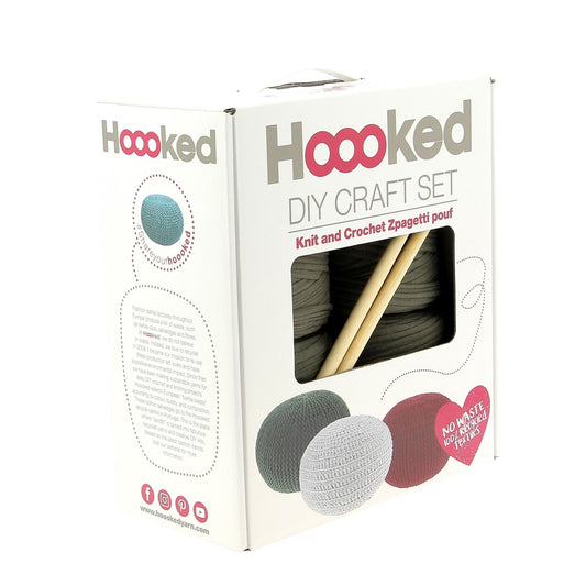 Hoooked Zpagetti Olive Cotton Pouffe Knit and Crochet Kit
