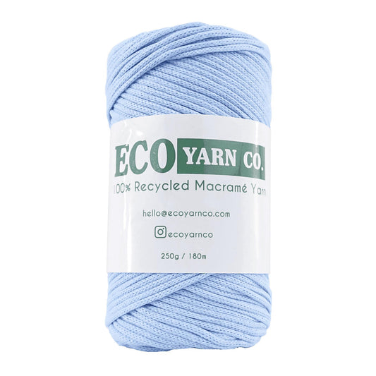 [Eco Yarn Co] Baby Blue Cotton/Polyester Macrame Yarn - 180M, 250g