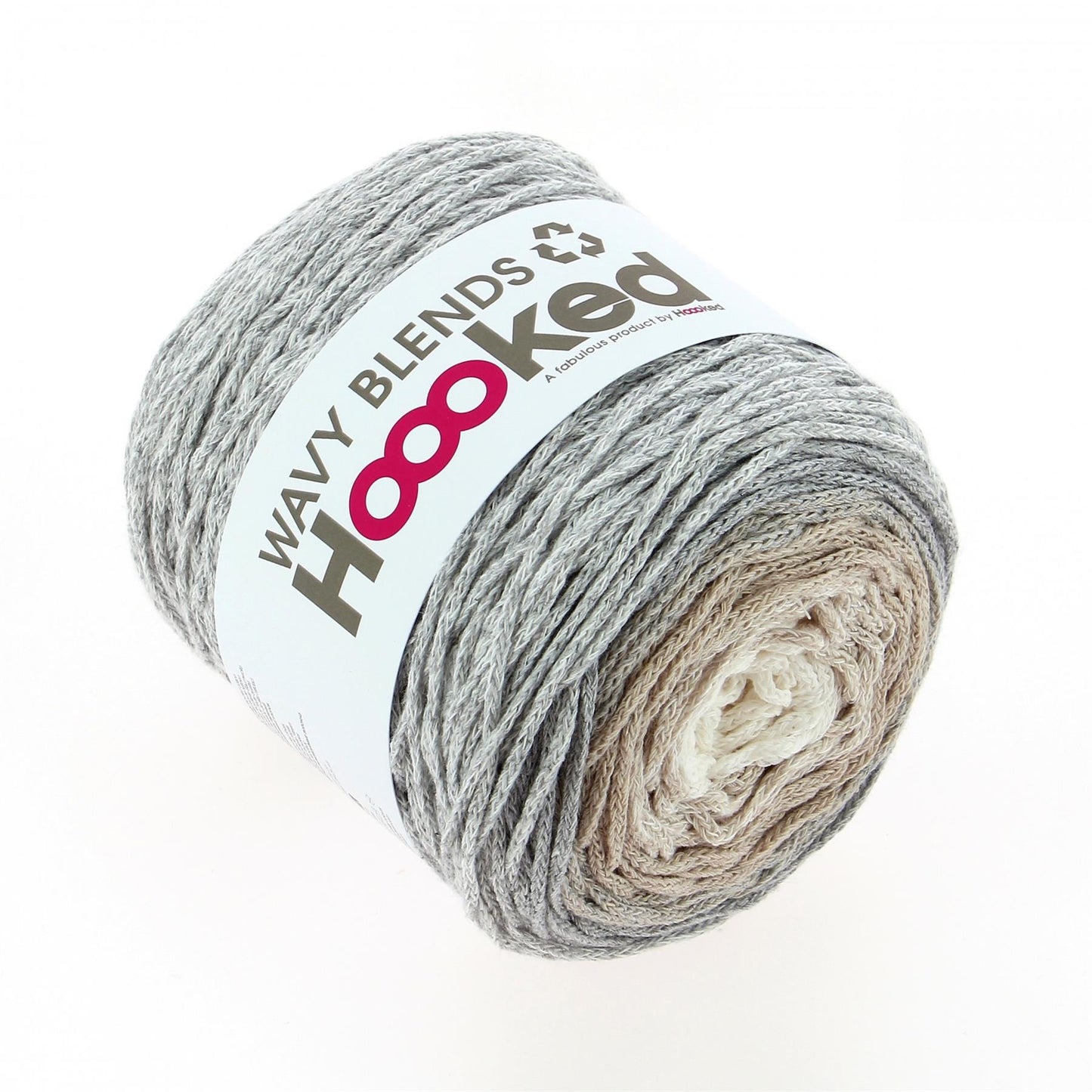 [Hoooked] WB08 Wavy Blends Sandy Grey Recycled Cotton Yarn - 260M, 250g