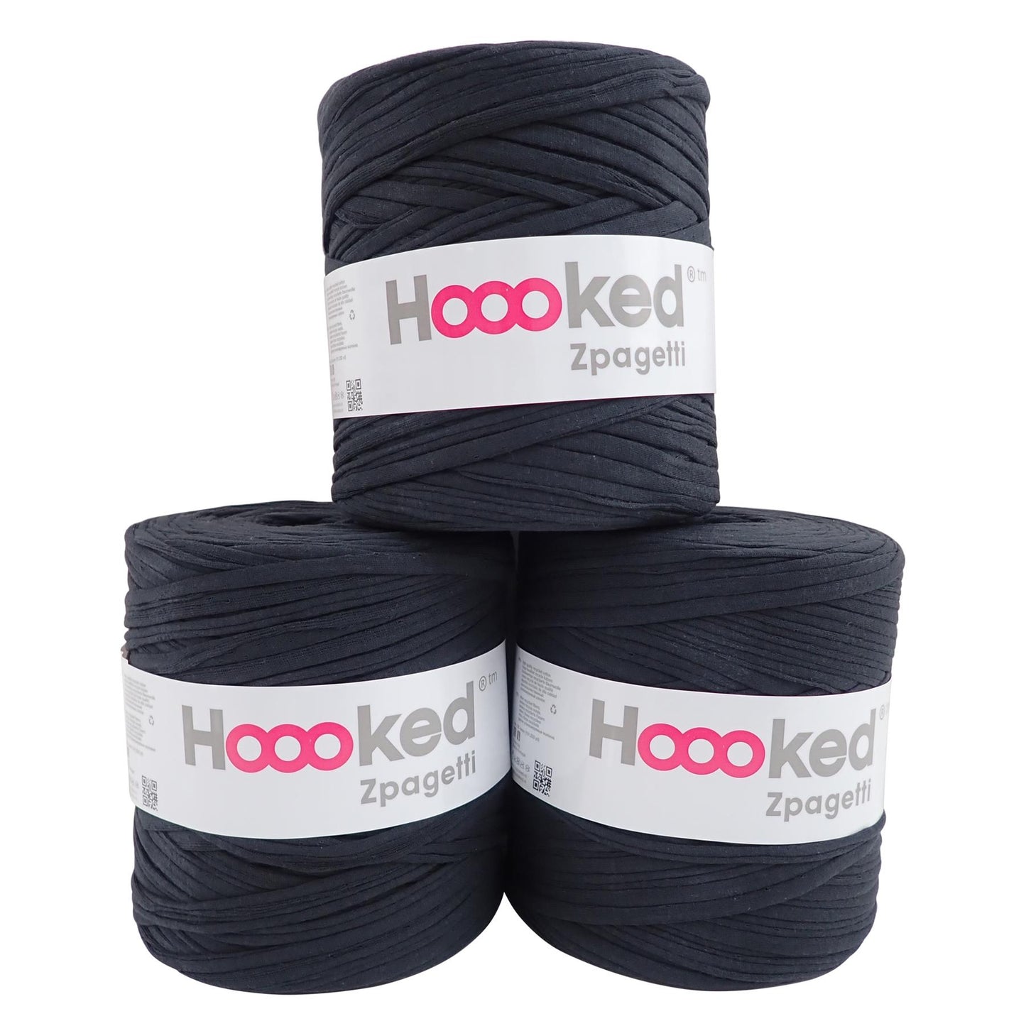 [Hoooked] Zpagetti Charcoal Grey Cotton T-Shirt Yarn - 120M, 700g Pack of 3