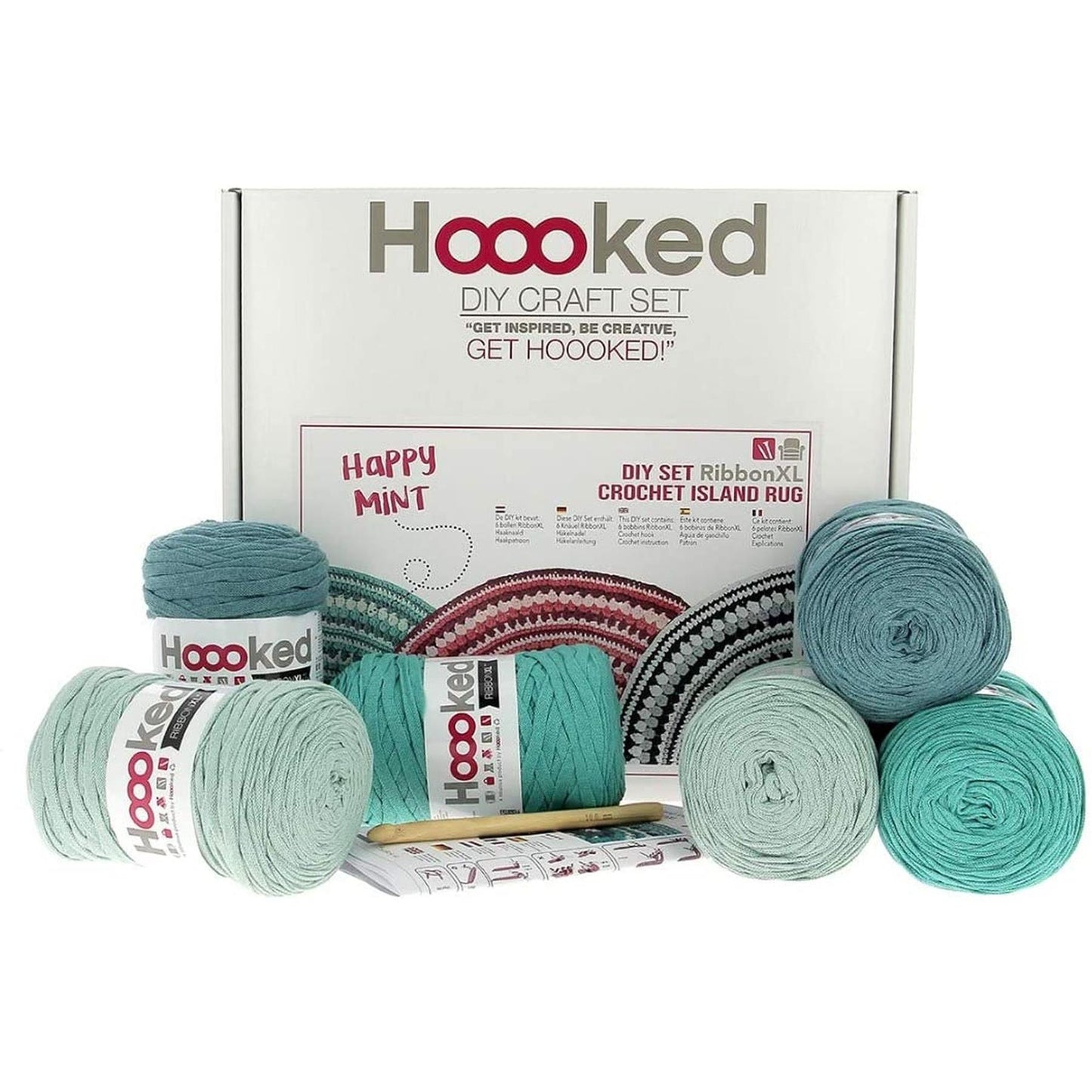 Hoooked RibbonXL Happy Mint Cotton Island Rug Crochet Kit