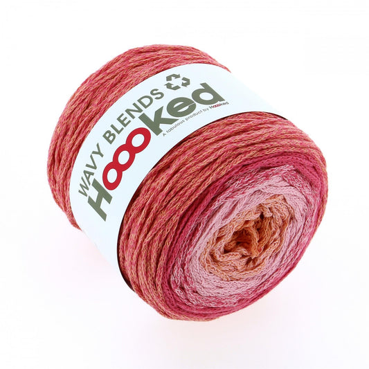 [Hoooked] WB03 Wavy Blends Iced Pink Recycled Cotton Yarn - 260M, 250g