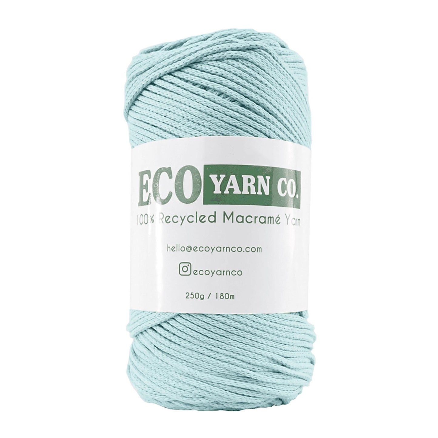 [Eco Yarn Co] Light Green Cotton/Polyester Macrame Yarn - 180M, 250g
