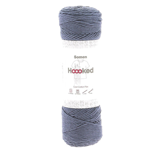 Hoooked Somen Abisso Blue Cotton/Linen Blend Yarn - 165M 100g
