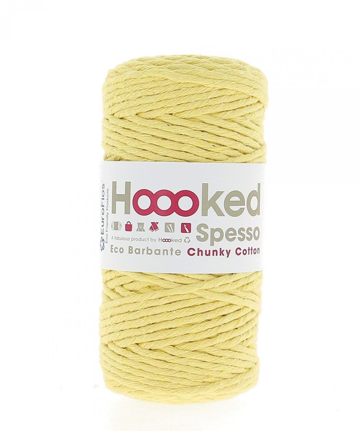 [Hoooked] S400 Spesso Chunky Popcorn Yellow Cotton Yarn - 127M, 500g