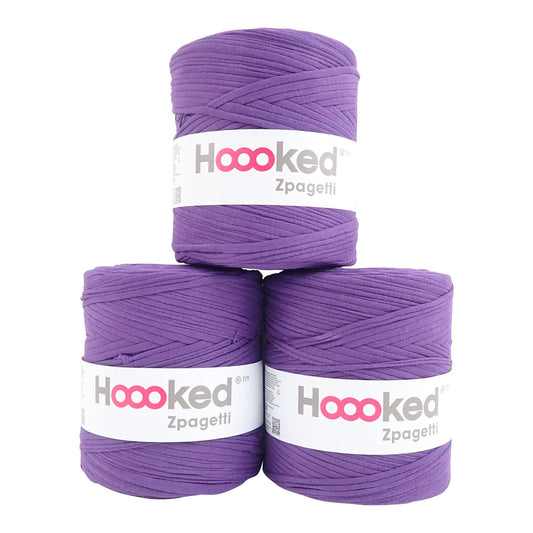 Hoooked Zpagetti Purple Cotton T-Shirt Yarn - 120M 700g (Pack of 3)