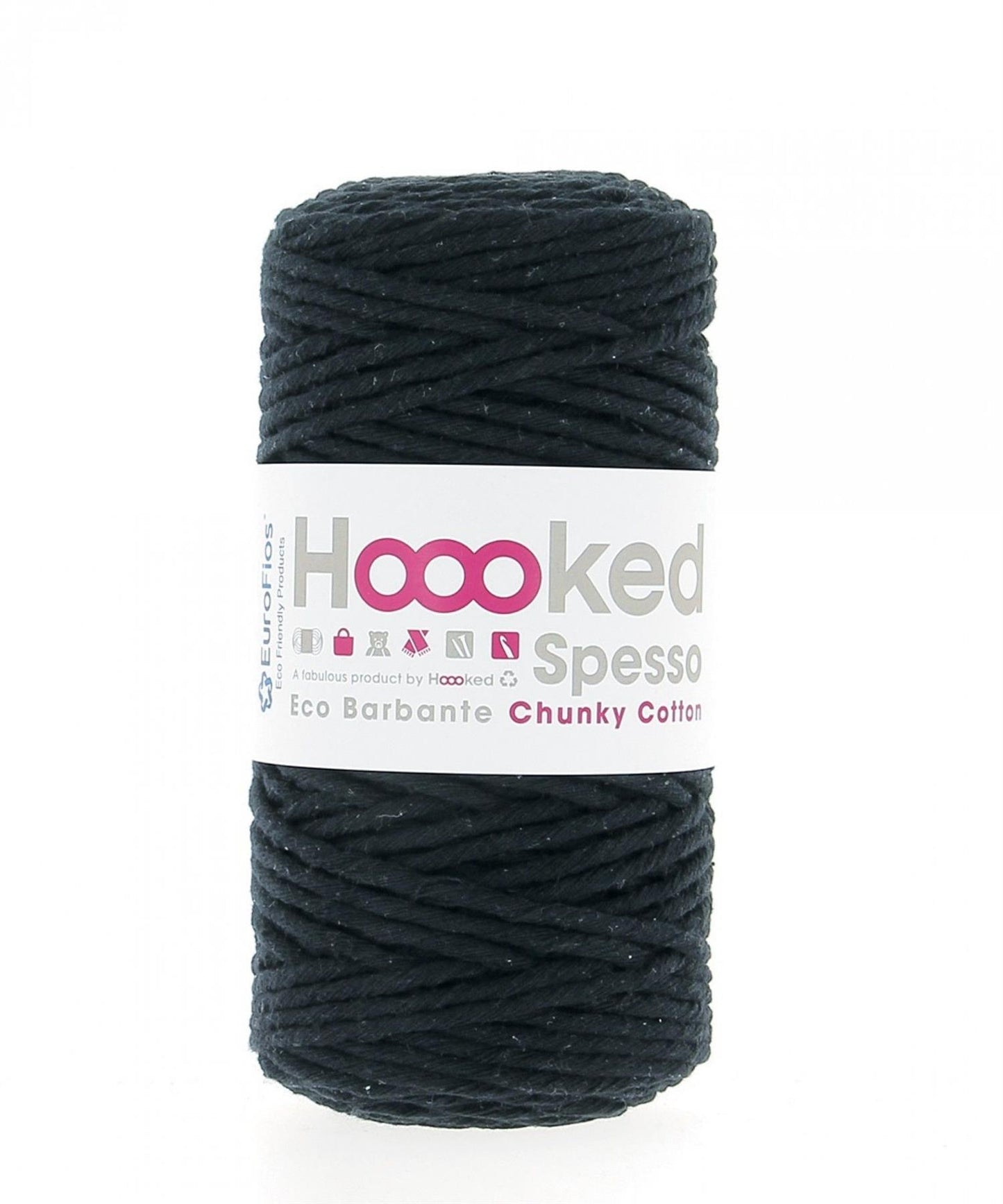 [Hoooked] S250 Spesso Chunky Noir Black Cotton Yarn - 127M, 500g