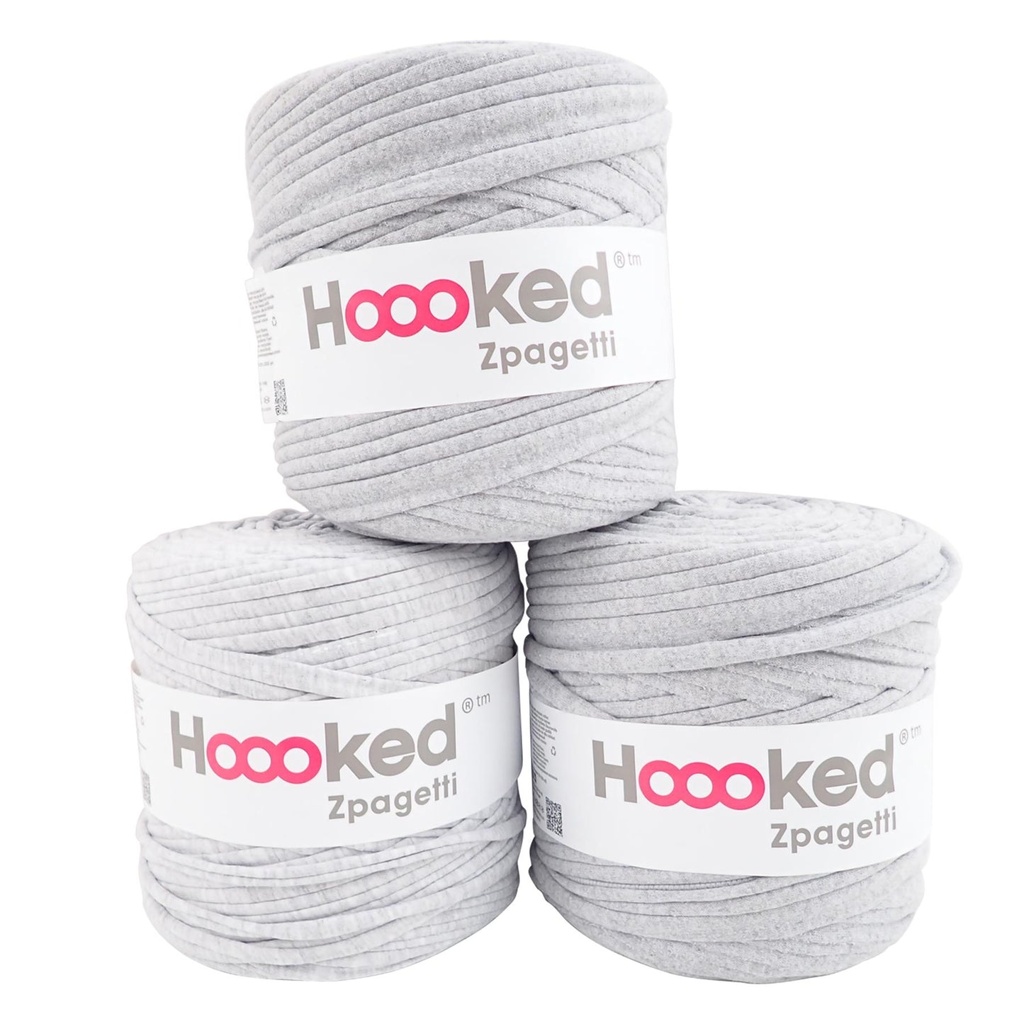 Hoooked Zpagetti Light Grey Cotton T-Shirt Yarn - 120M 700g (Pack of 3)