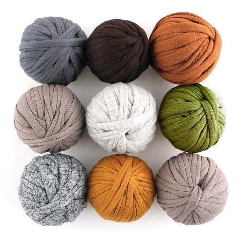 Hoooked Zpagetti Nature Shades Cotton T-Shirt Yarn Bonbons - 7.5M 40g (Pack of 9)