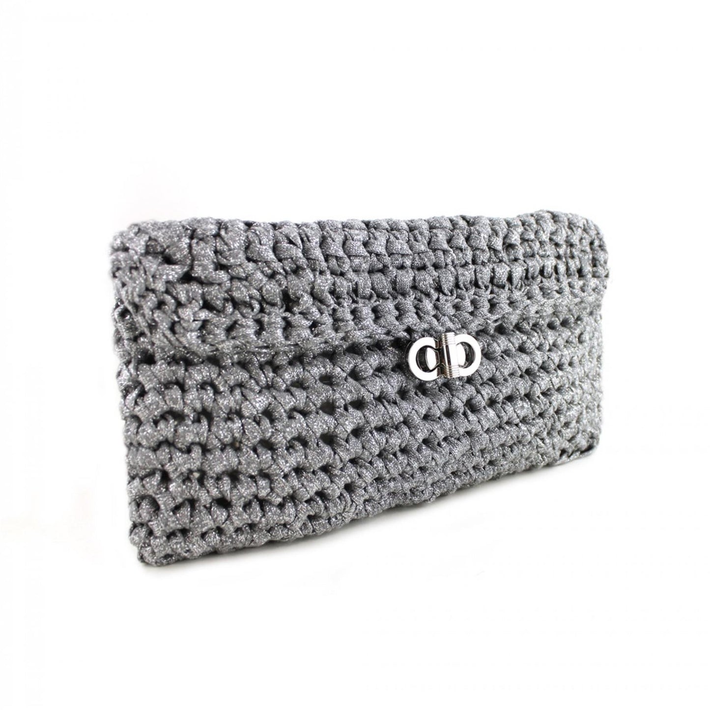 Hoooked RibbonXL Silver Glitter Cotton Charly Clutch Crochet Kit