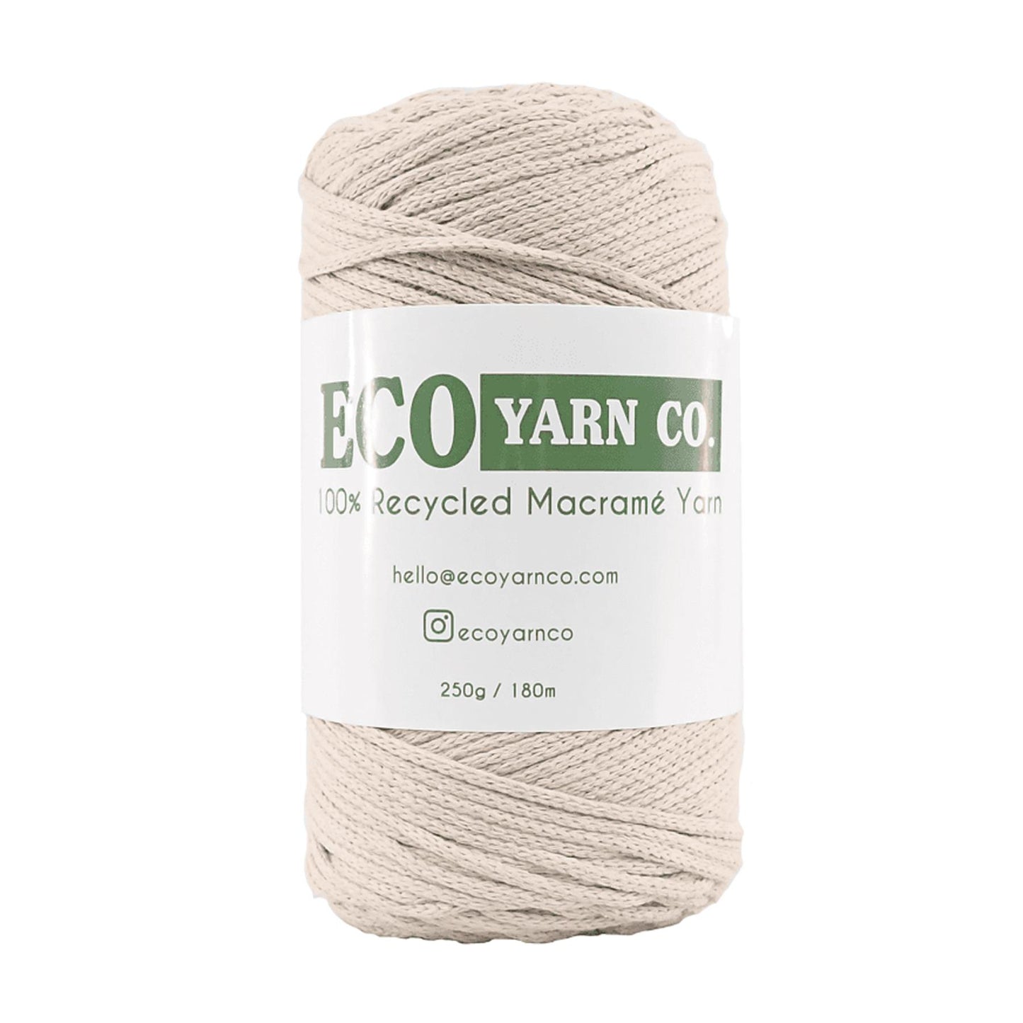 [Eco Yarn Co] Beige Cotton/Polyester Macrame Yarn - 180M, 250g
