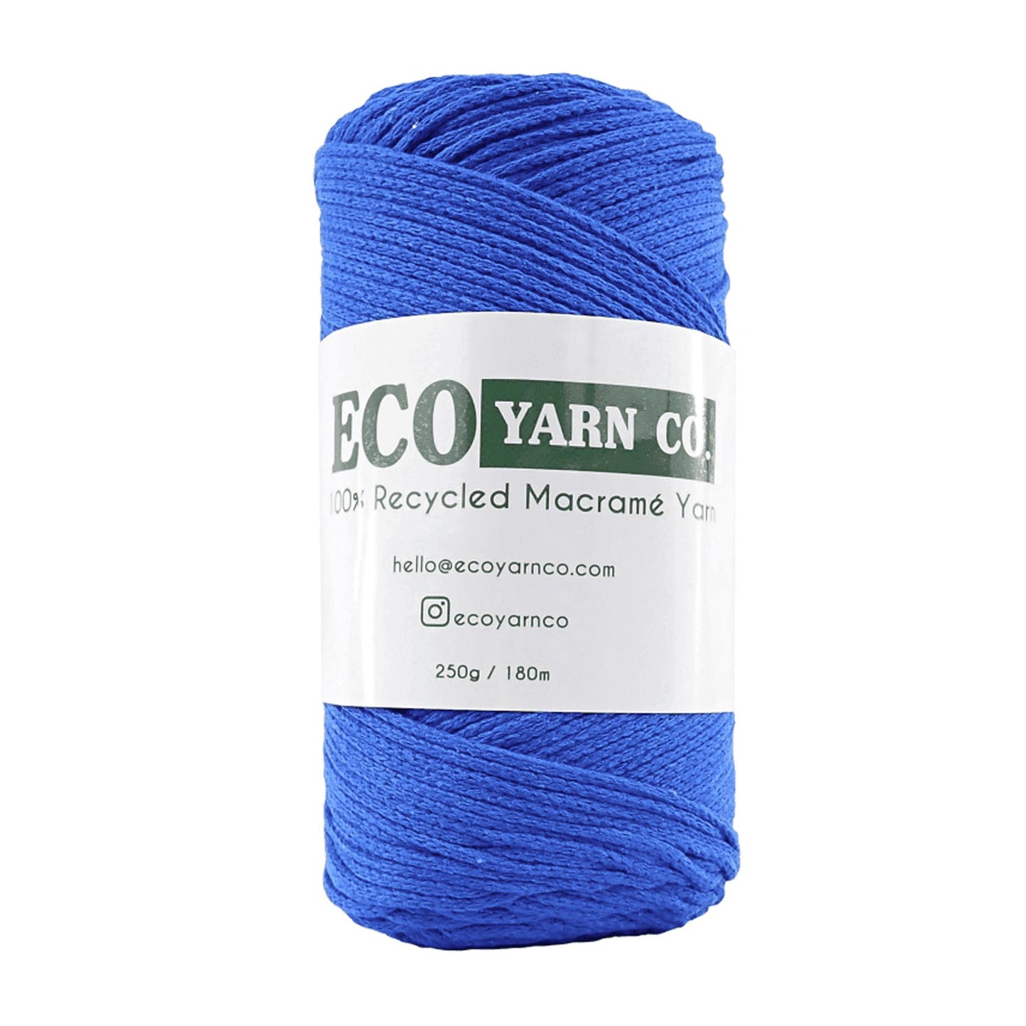 [Eco Yarn Co] Flair Blue Cotton/Polyester Macrame Yarn - 180M, 250g