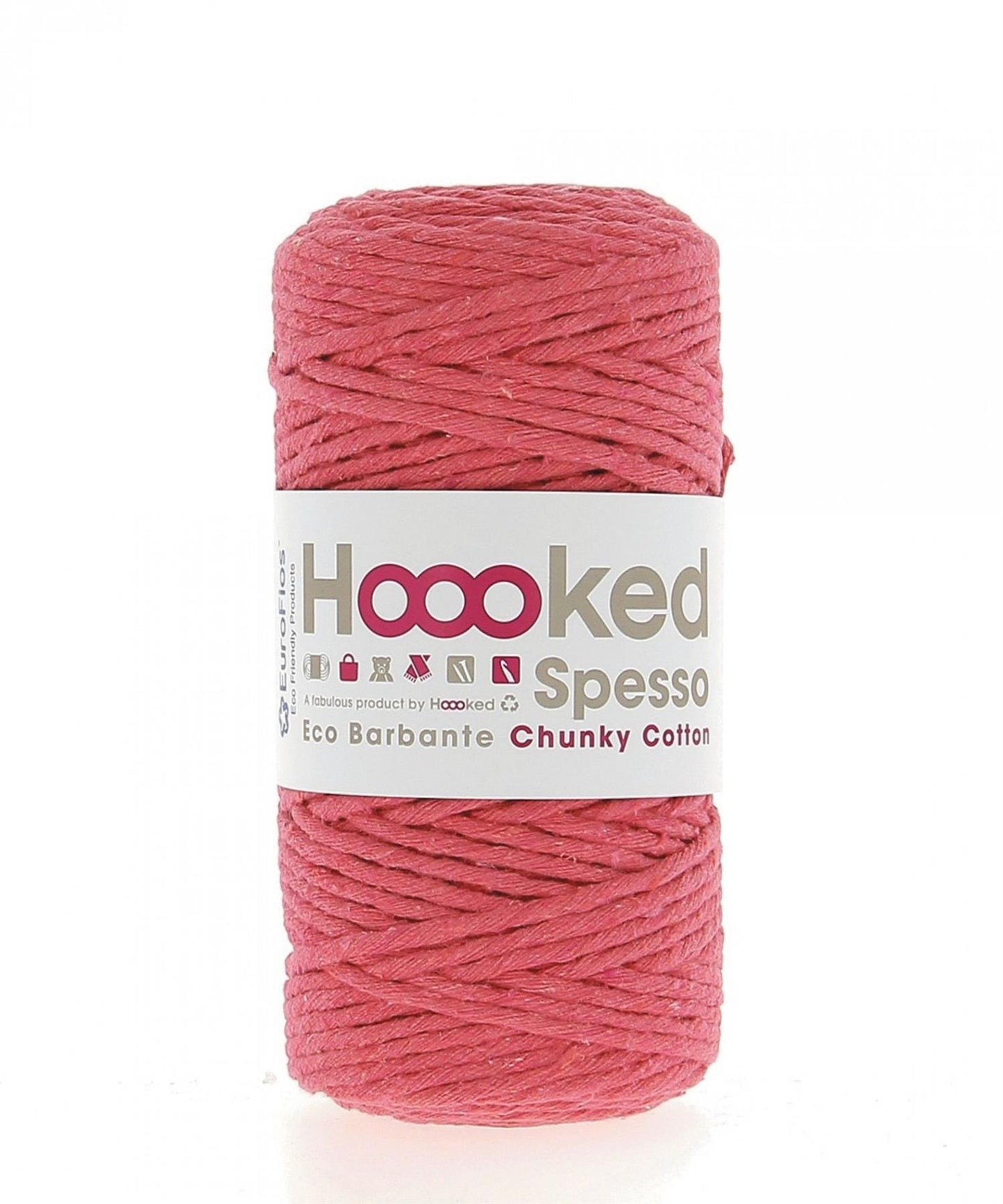 [Hoooked] S1070 Spesso Chunky Coral Red Cotton Yarn - 127M, 500g