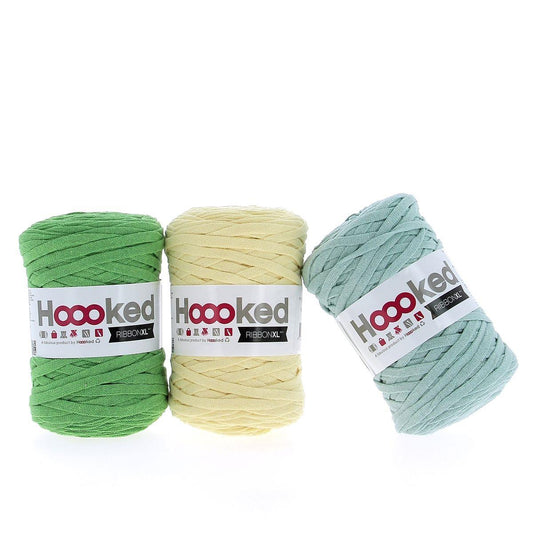 Hoooked RibbonXL Lemonade Lush Cotton T-Shirt Yarn - 120M 250g (Pack of 3)