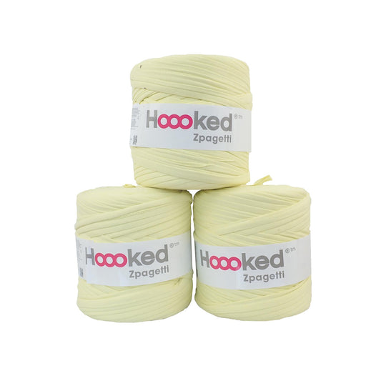 Hoooked Zpagetti Pale Yellow Cotton T-Shirt Yarn - 120M 700g (Pack of 3)